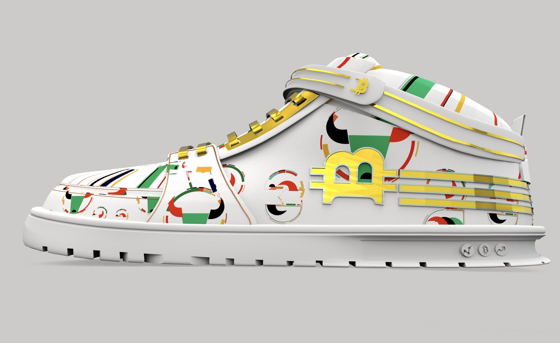 Number concept sneaker with generative art pattern