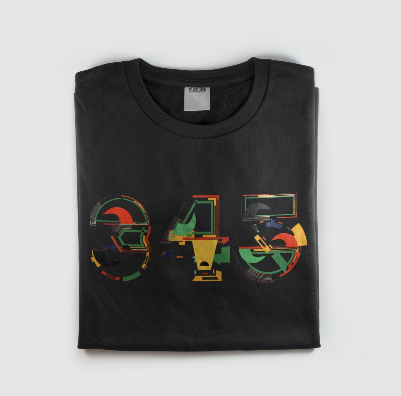 Number black T-shirt fashion concept